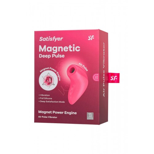 Розовый вакуум-волновой бесконтактный стимулятор клитора Magnetic Deep Pulse